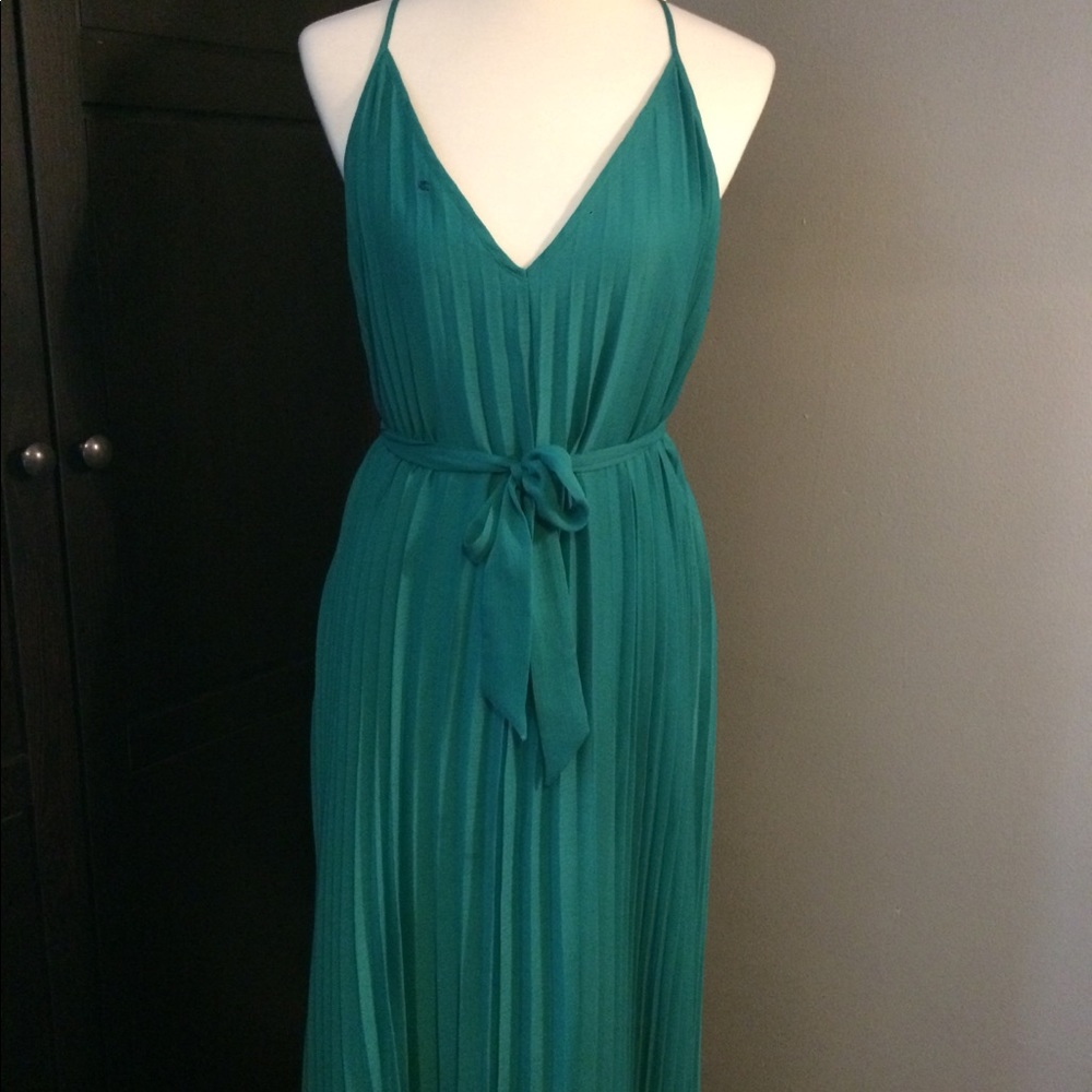 Pleated Chiffon Maxi Dress